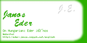 janos eder business card